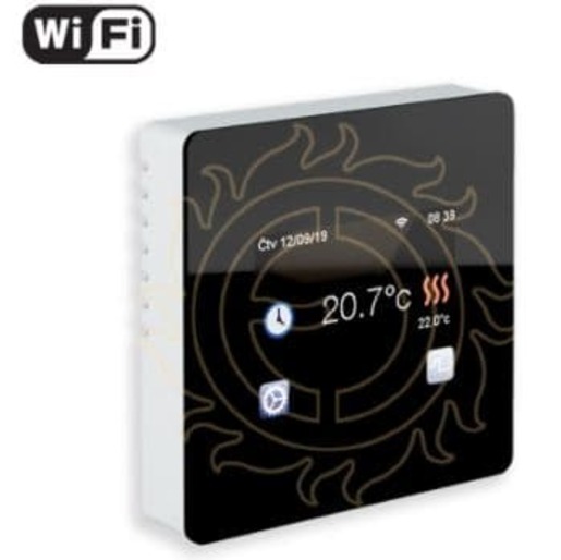WiFi termostat Fenix TFT s černým skleněným předním panelem